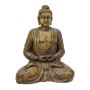 Buddha Statue MANGALA, sitzend, antik-gold, 120cm, wetterfest