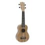 Sopran Ukulele UGWAI aus Zebrawood, hellbraun mit Streifenoptik