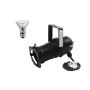 Schwarzer PAR-20 Spot mit LED Leuchtmittel 230V / 6W / Sockel E-27 LED / 3000K