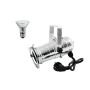 Silberner PAR-20 Spot mit LED Leuchtmittel 230V / 6W / Sockel E-27 LED / 3000K