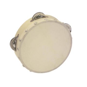 Tamburin HOLLOW mit 4 Schellenpaaren, Holz, 15cm