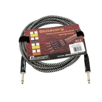 Instrumenten Kabel, 3m, tweed, schwarz / silber