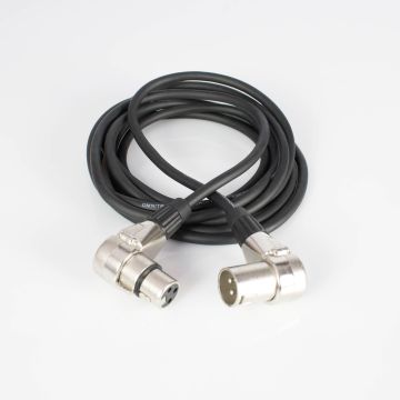 XLR Audiokabel, 3 polig, schwarz, 3 m, 90° Winkel