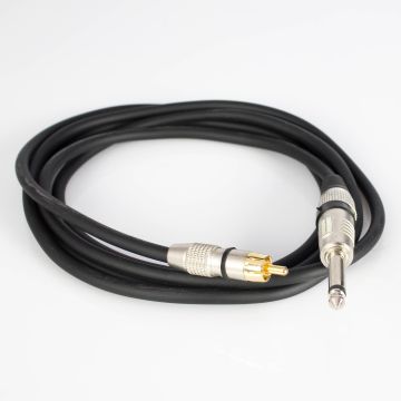Verbindungskabel Cinch male auf male Klinke, 0,9 m, schwarz