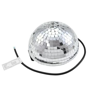 Disco-Halbkugel GLANZ mit Sicherheitsmotor, Ø 20cm, silber