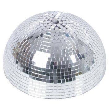 Disco-Halbkugel GLANZ mit Sicherheitsmotor, Ø 30cm, silber
