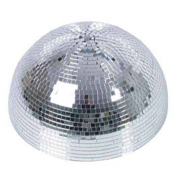 Disco-Halbkugel GLANZ mit Sicherheitsmotor, Ø 40cm, silber