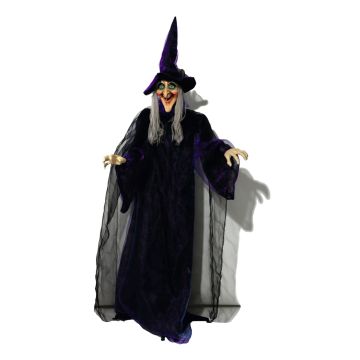 Halloween Hexe FERDERRA mit Bewegungs- Soundfunktion, LEDs, 175cm