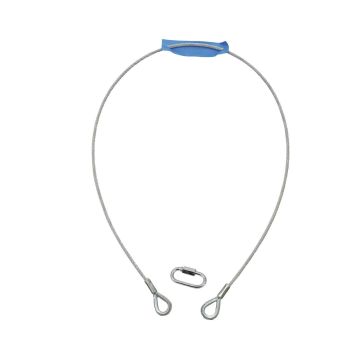 Sicherungsseil IGUMA mit Schnellverbinder, Länge: 100cm, Sicherung bis 15kg, silber