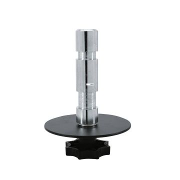 Adapter TV-Zapfen Ø28mm auf M12 Gewinde, mit Montageplatte, max Last BGV C1 50kg, mit Rändel