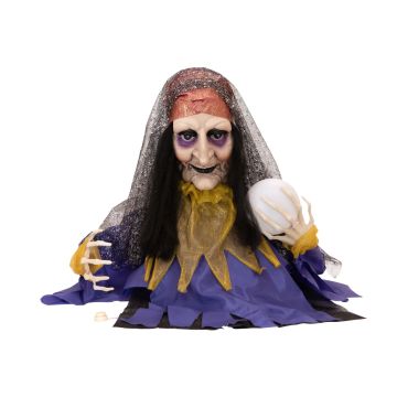 Halloween Wahrsagerin COLETTA mit Kugel, Bewegungs- Soundfunktion, LEDs, 50cm Halloween Wahrsagerin COLETTA mit Kugel, Bewegungs- Soundfunktion, LEDs, 50cm