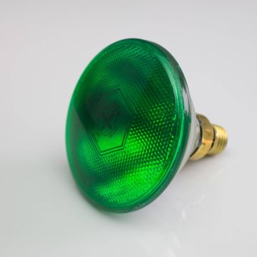 Leuchtmittel PAR-38 230V / 80W für Scheinwerfer, Sockel E-27, 3200K, grün