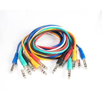 Audiokabel, 6,3 mm, stereo, Patchcord, 6 x 0,9 m