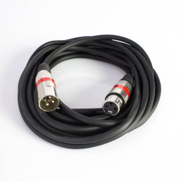 XLR Audiokabel, 3 polig, schwarz/rot, 3 m