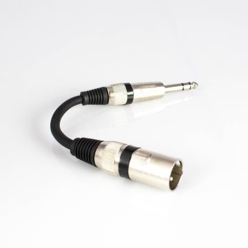 Verbindungskabel XLR male auf Klinke stereo, 0,2 m, schwarz