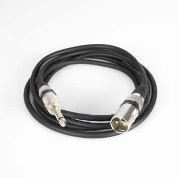 Verbindungskabel XLR male auf Klinke mono, 2m, schwarz