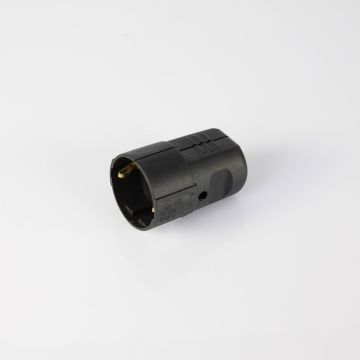 Stromkabelkupplung / Schutzkontakt Kunststoff, schwarz
