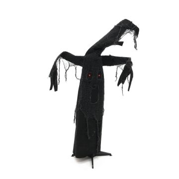 Halloween Baum NOZZY mit schaurigem Lachen / Bewegungsfunktion, schwarz, LEDs, 115cm