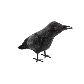 Halloween Grusel Rabe DIOGO, schwarz-weiß, 28x11x17cm