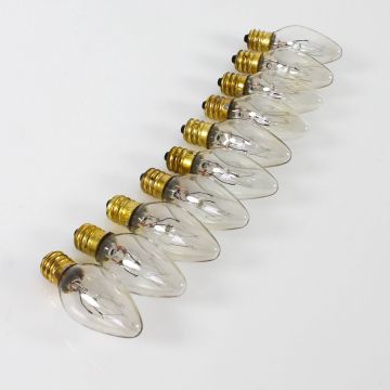 Set 10 x Kerzenlampe 230V / 9W, Sockel E-12, klein, weiß Set 10 x Kerzenlampe 230V / 9W, Sockel E-12, klein, weiß