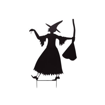 Halloween Silhouette Hexe SPOOKY WITCH, Metall, schwarz, 140cm Halloween Silhouette Hexe SPOOKY WITCH, Metall, schwarz, 140cm