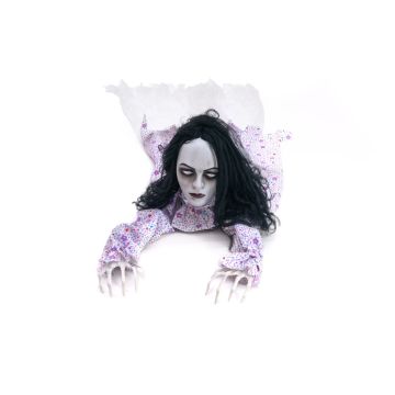 Halloween Zombie Frau MESSINA, Soundfunktion, kriechend, LEDs, 150cm Halloween Zombie Frau MESSINA, Soundfunktion, kriechend, LEDs, 150cm