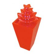 Zimmerbrunnen ABSTRAKT mit LEDs und Pumpe, orange, 31x31x72cm