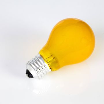 Farbleuchtmittel A19 230V / 25W zur Partybeleuchtung, Sockel E-27, gelb