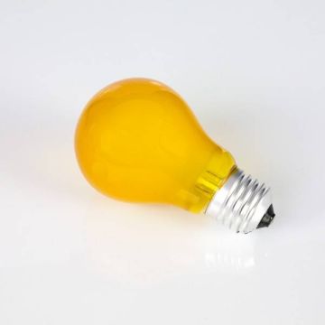 Farbleuchtmittel A19 230V / 40W zur Partybeleuchtung, Sockel E-27, gelb