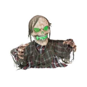 Halloween Zombie Skelett LATAWICA, Bewegungs- Soundfunktion, LEDs, 22x10x45cm
