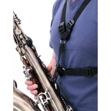 Saxophon Kreuzgurt, schwarz - Tragegurt für Saxophone