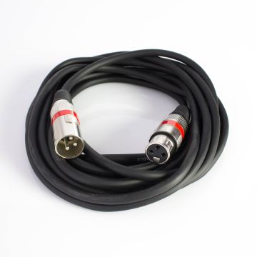 XLR Audiokabel, 3 polig, schwarz/rot, 0,5 m