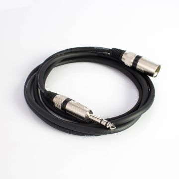 Adapterkabel XLR male auf Klinke stereo, 5 m, schwarz