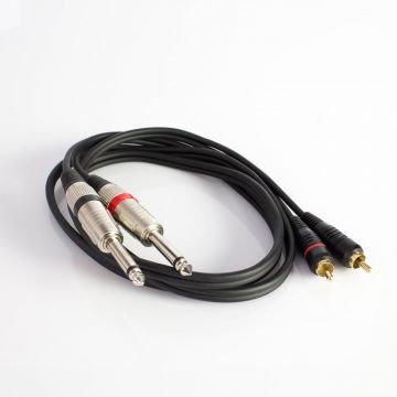 Adapter Kabel 2 x Klinke auf 2 x Cinch, 1 m, schwarz