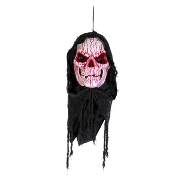 Halloween Blut Totenkopf FRANKY, hängend, Soundfunktion, LED, 80cm
