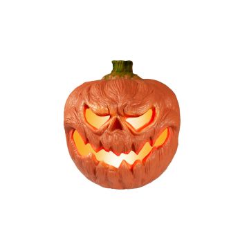 Halloween Kürbis FLANKY, orange, LED, 18x16x19,5cm