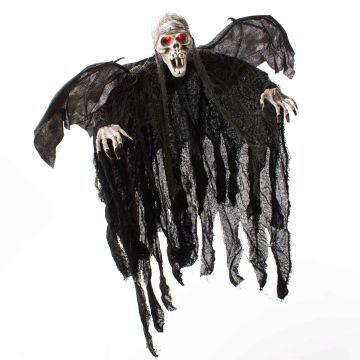 Halloween Skelett Geist ALFIE mit Fledermausflügeln, LEDs, 85cm