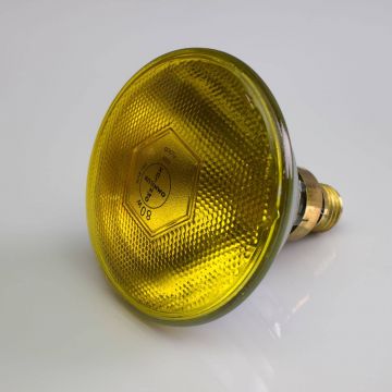 Leuchtmittel PAR-38 230V / 80W für Scheinwerfer, Sockel E-27, 3200K, gelb