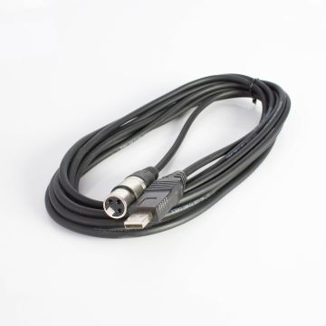 Verbindungskabel USB auf XLR female, 5 m, schwarz