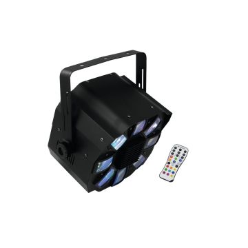 RGB LED Partyeffekt 230V / 24W / 6 LEDs - versch. Farben / Musiksteuerung & interne Programme / mit Fernbedienung