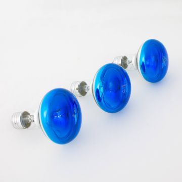 Set 3 x farbige Lampe R80 230V / 60W zur Partybeleuchtung, Sockel E-27, blau