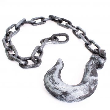 Halloween Eisenkette SEBI mit Haken, Kunststoff, grau-silber, 155cm