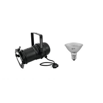 Schwarzer PAR-30 Spot mit LED Leuchtmittel 230V / 11W / Sockel E-27 / 3000K