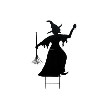 Halloween Silhouette Hexe SPOOKY WITCH, Metall, schwarz, 150cm