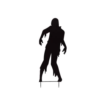Halloween Silhouette Mann SPOOKY ZOMBIE, Metall, schwarz, 135cm